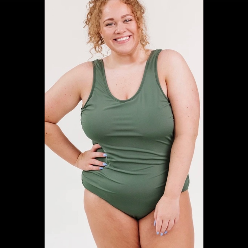 Lime Ricki Olive Tank One Piece